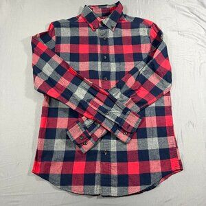 Goodfellow & Co Men’s Small Red Blue Plaid Flannel Shirt Button Up